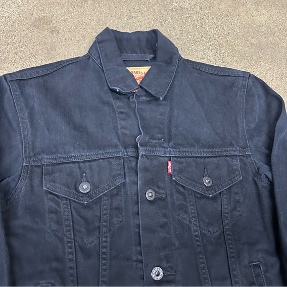 Vintage Levi’s Denim Jacket Mens Small Black Trucker Y2K 2000s Type 3 Workwear - Picture 2 of 10